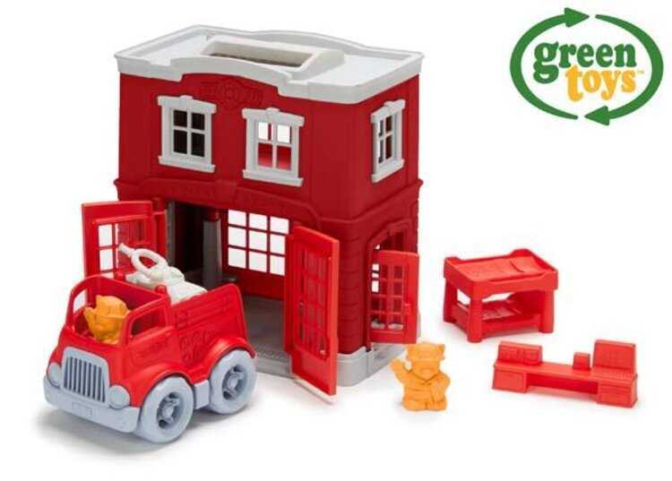 GREEN TOYS Hasičská stanice s autíčkem Green Toys