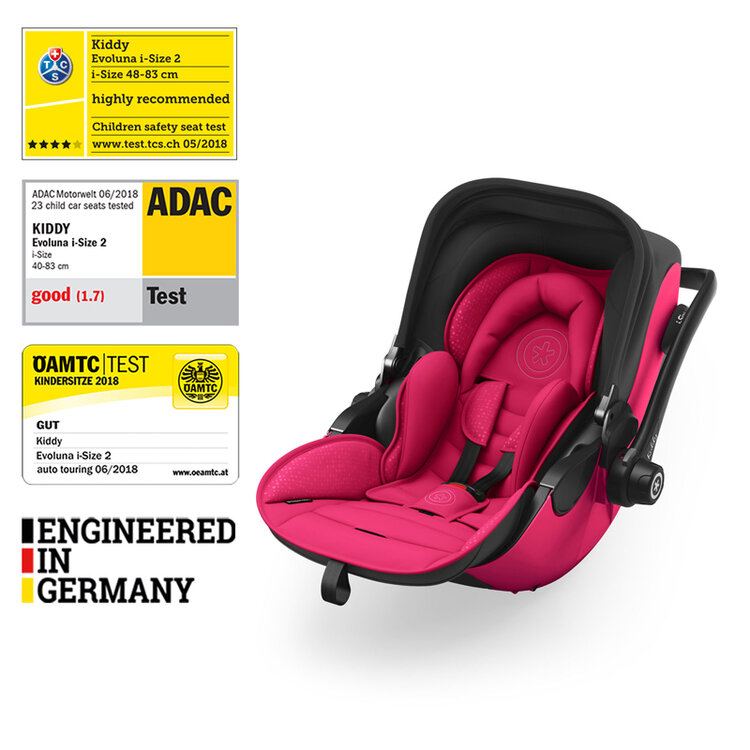 KIDDY Autosedačka Evoluna i-size 2 + Isofix základna 40-83 cm Berry Pink Kiddy