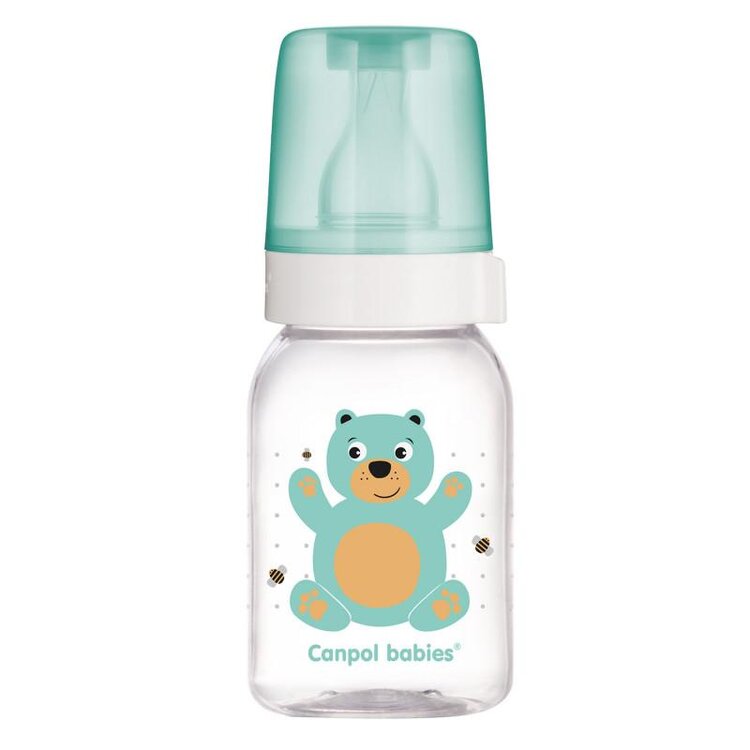 CANPOL BABIES Lahev s potiskem CUTE ANIMALS 120ml - zelená Canpol Babies