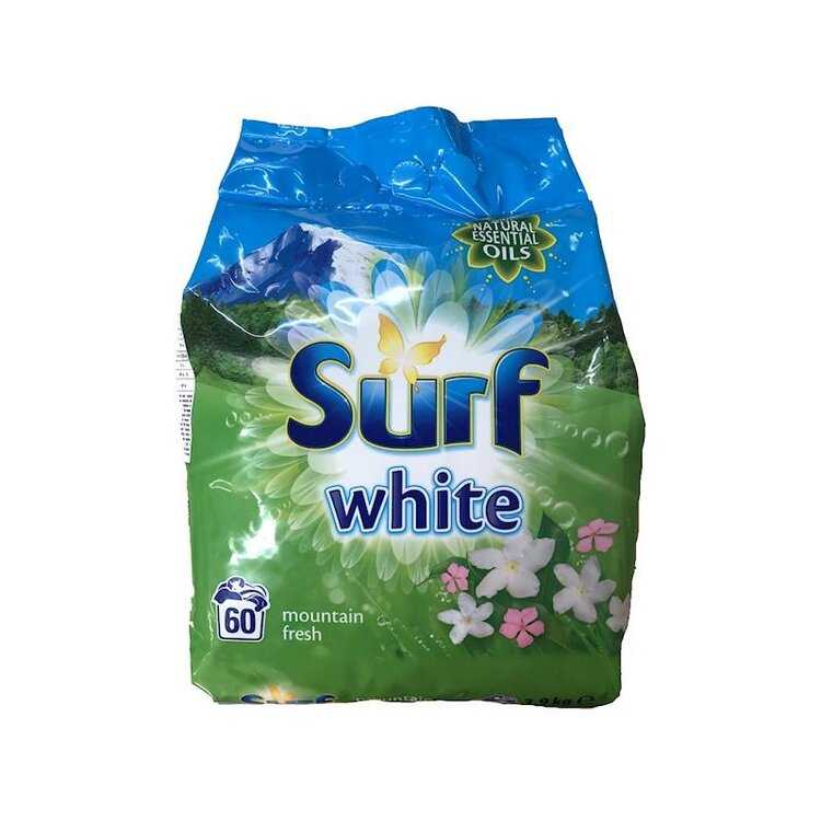 SURF White Mountain Fresh prací prášek na bílé prádlo 60 dávek Surf