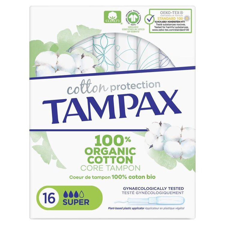 TAMPAX Cotton Protection Super tampony s aplikátorem 16 ks Tampax