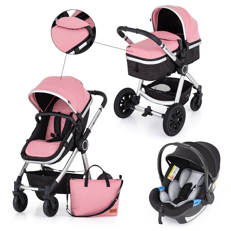PETITE&MARS Kočárek kombinovaný 3v1 Grand II Platinum Pink Petite&Mars