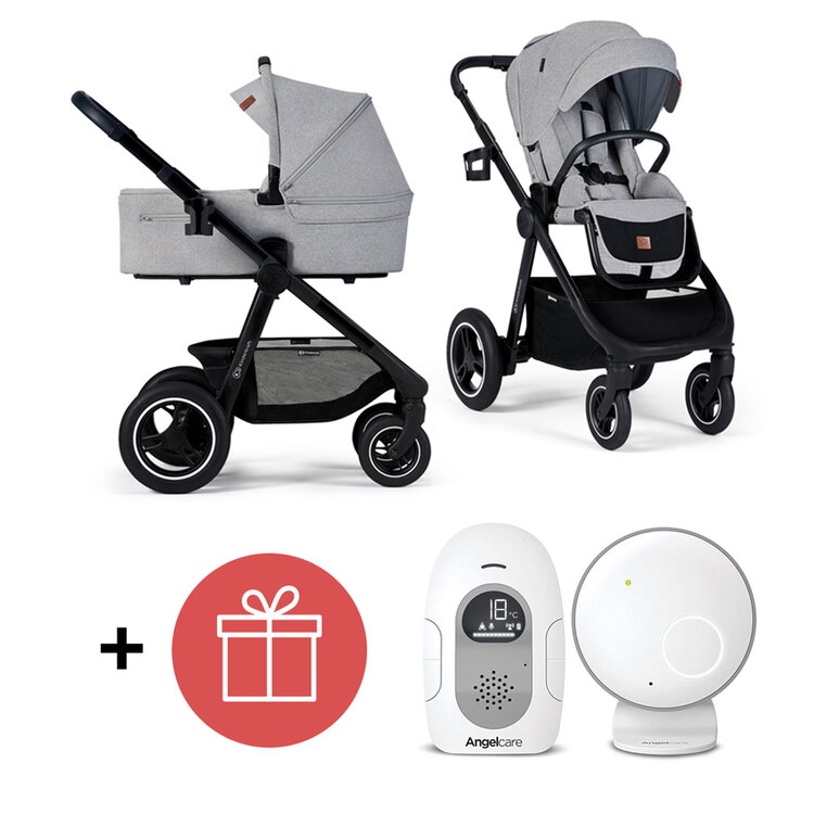 KINDERKRAFT Kočárek Everyday 2v1 Light Grey + ANGELCARE AC110 Audio chůvička ZDARMA Kinderkraft