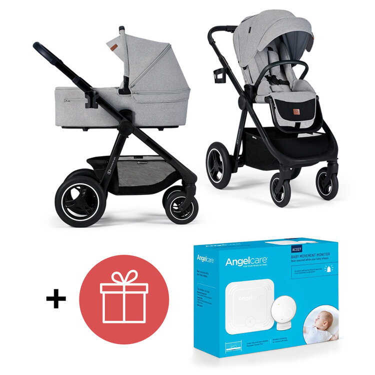 KINDERKRAFT Kočárek Everyday 2v1 Light Grey + ANGELCARE AC027 Monitor pohybu dechu ZDARMA Kinderkraft