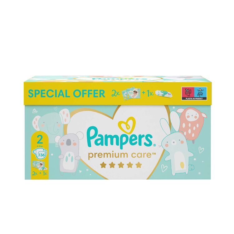 PAMPERS Box dárkový - Jednorázové pleny Premium Care 2 (4-8 kg)