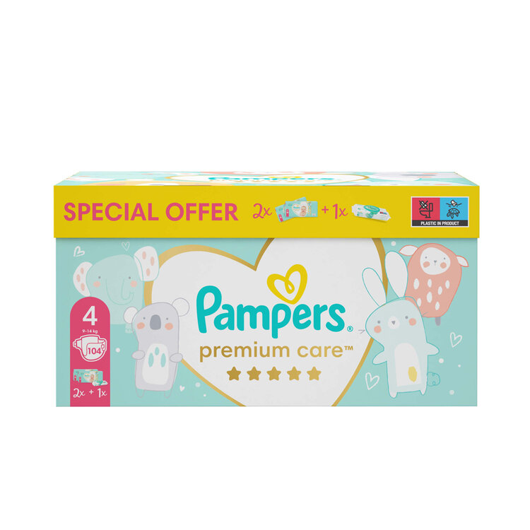 PAMPERS Box dárkový - Jednorázové pleny Premium Care 4 (9-14 kg)