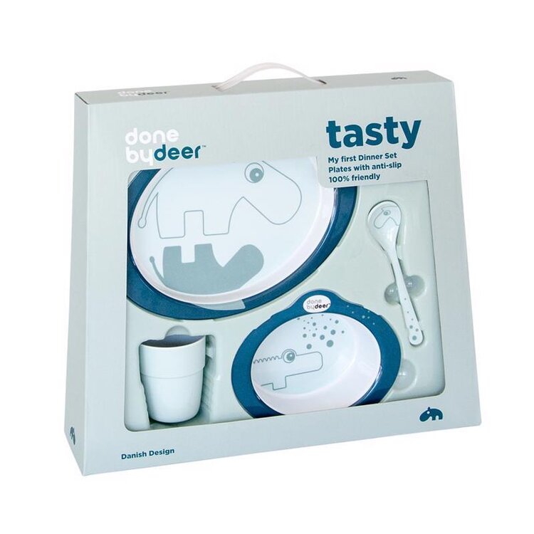 DONE BY DEER Jídelní set Contour - modrý Done by Deer