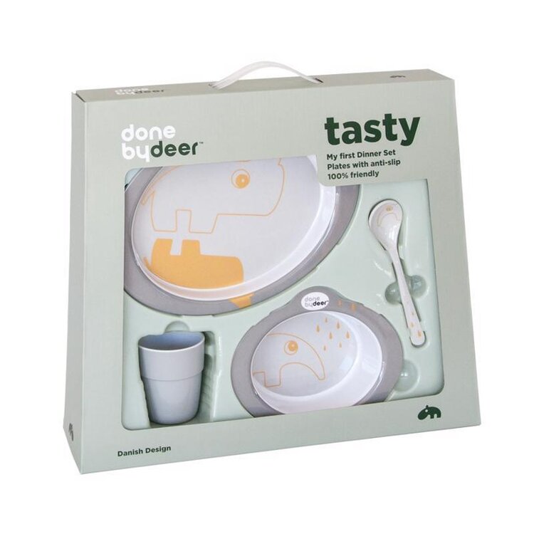 DONE BY DEER Jídelní set Contour - šedý Done by Deer