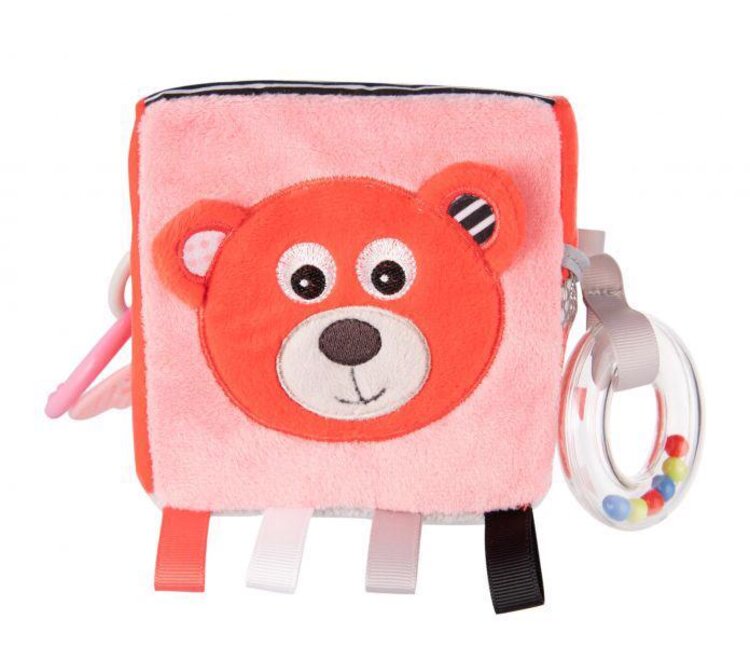 CANPOL BABIES Plyšová senzorická kostka Medvídci červená Canpol Babies