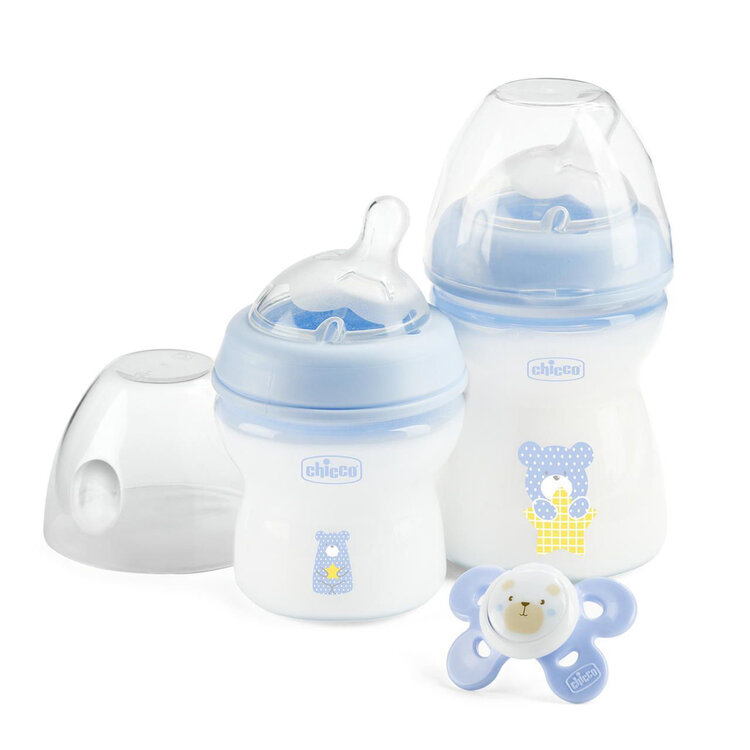 CHICCO Set dárkový Natural Feeling + Comfort šidítko - kluk 0m+ Chicco
