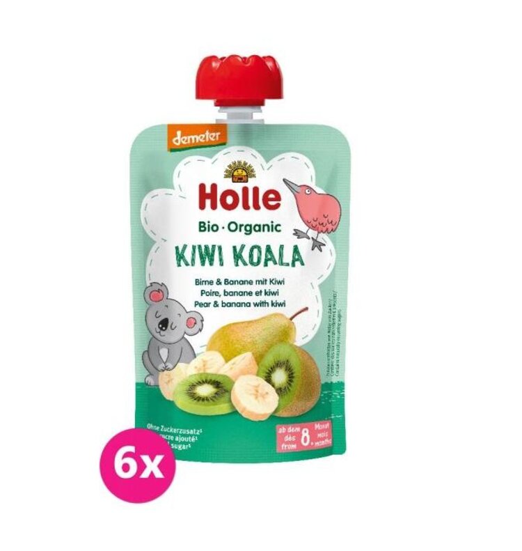 6x HOLLE Kiwi Koala Bio pyré hruška banán kiwi 100 g (8+) Holle