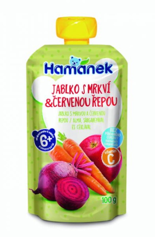 HAMÁNEK Jablko s mrkví & červenou řepou 100 g Hamánek