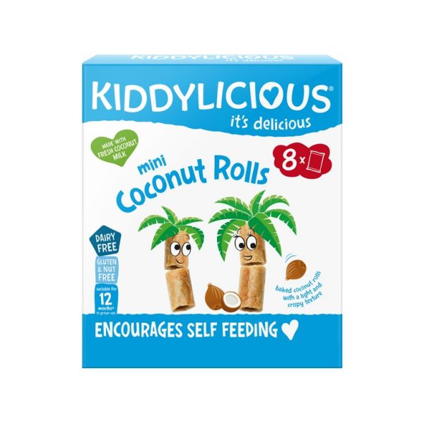 6x KIDDYLICIOUS Mini kokosové trubičky Kiddylicious