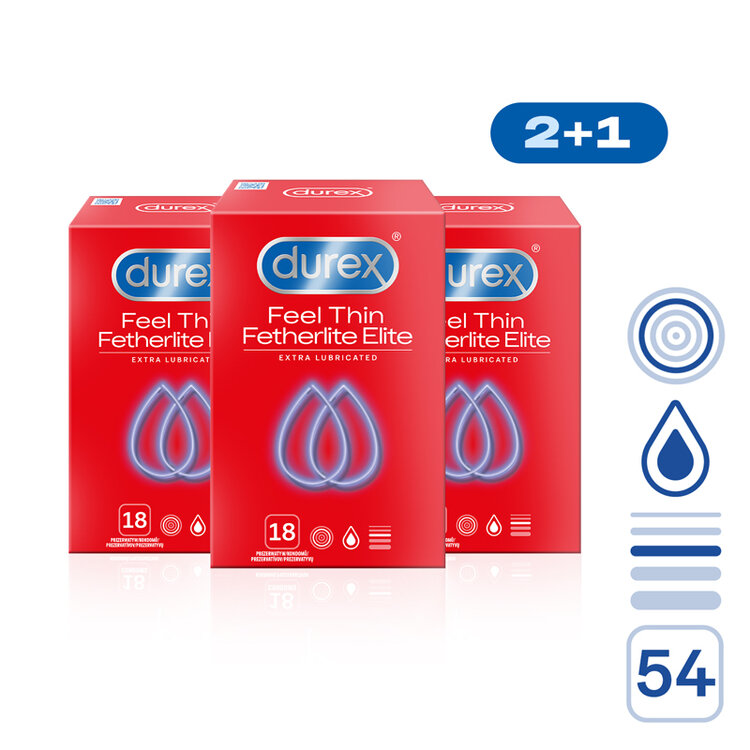 DUREX Feel Thin Extra Lubricated pack 54 ks (2+1) Durex