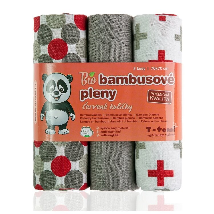 T-TOMI Pleny bambusové BIO 70x70 cm