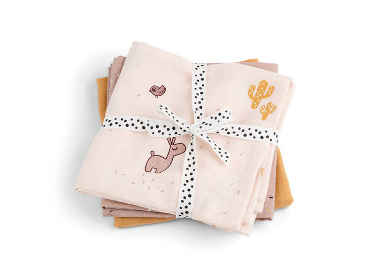 DONE BY DEER Plenky mušelínové Lalee 3 ks - růžové Done by Deer