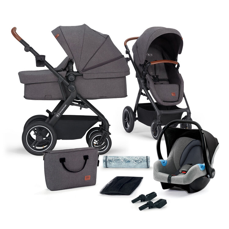 KINDERKRAFT Kočárek kombinovaný B-tour Lite 3v1 Dark Grey Kinderkraft