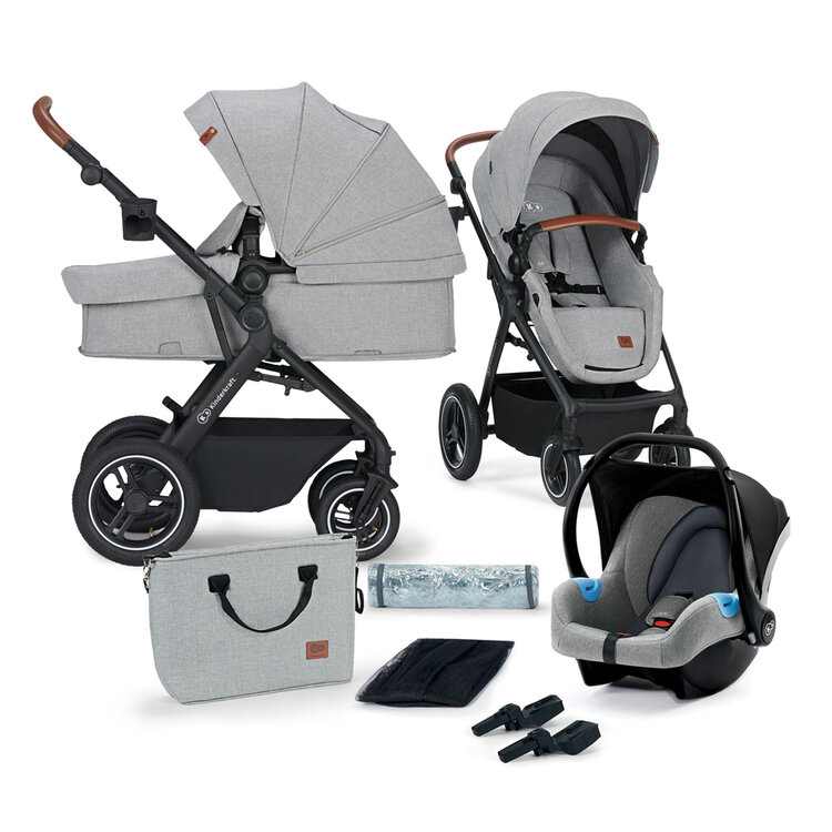 KINDERKRAFT Kočárek kombinovaný B-tour Lite 3v1 Light Grey Kinderkraft