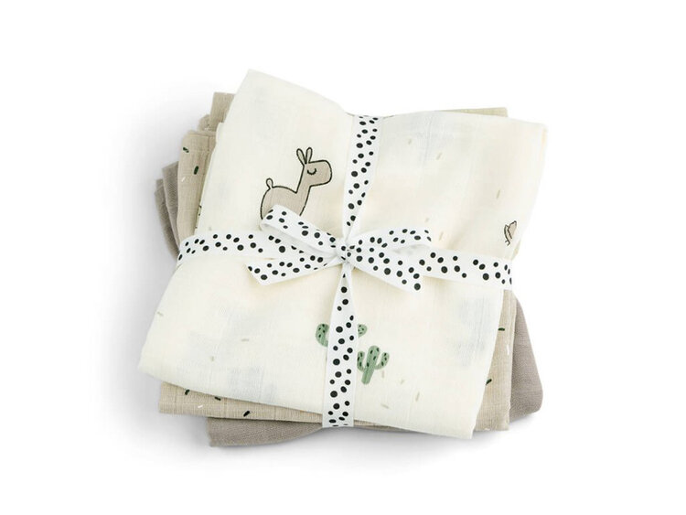 DONE BY DEER Plenky mušelínové Lalee 3 ks - pískové Done by Deer