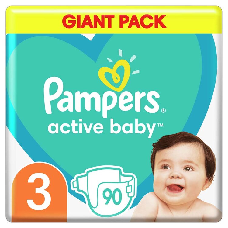 EXP: 13.10.2022 PAMPERS Active Baby Pleny jednorázové 3 (6-10 kg) 90 ks - GIANT PACK Pampers