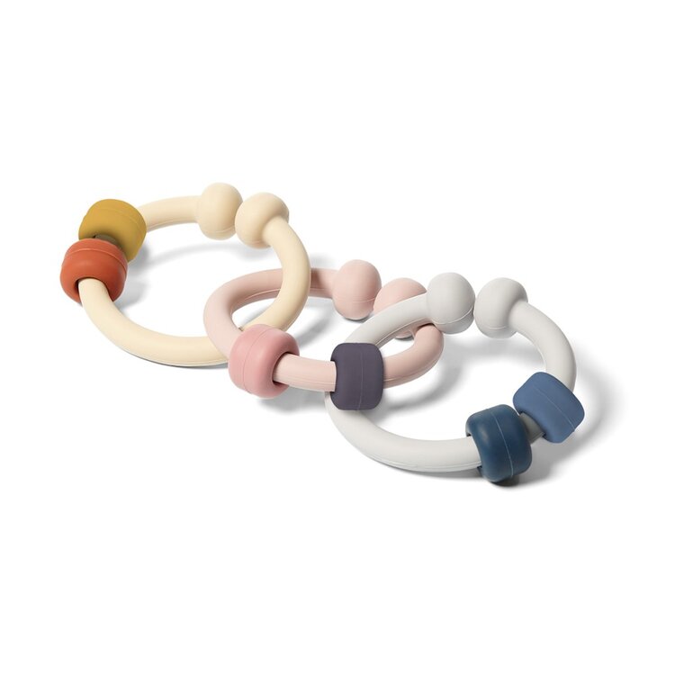 BABYONO Kousátko silikonové kroužky 3 ks Link 3m+ BabyOno
