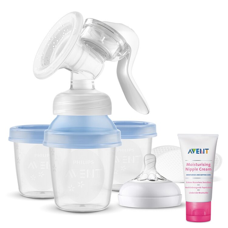 Philips AVENT Odsávačka mateřského mléka manuální s VIA systémem + Krém na bradavky 30 ml Philips Avent