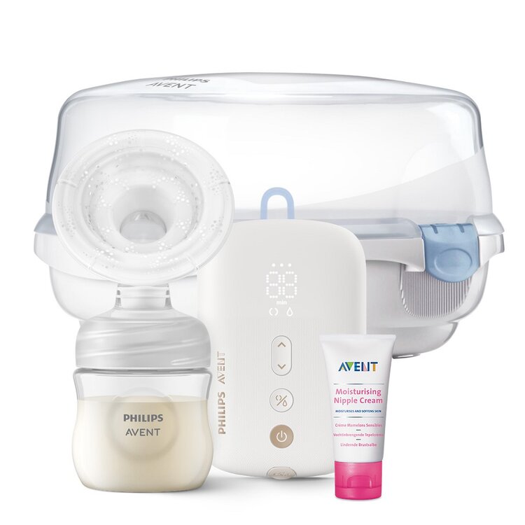 Philips AVENT Odsávačka ml. elektr. Premium SCF396/11 + MW Sterilizátor + Krém na bradavky 30 ml Philips Avent