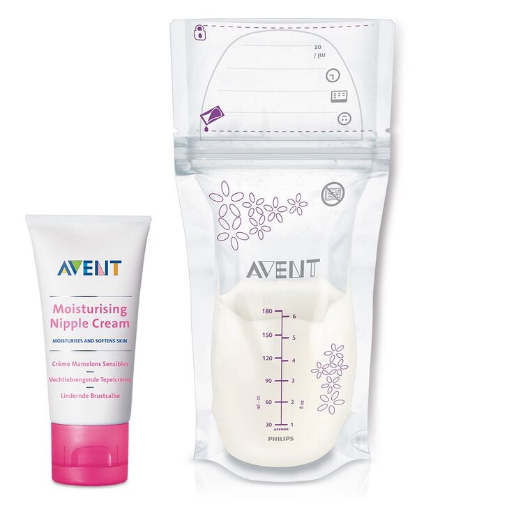 Philips AVENT Krém na bradavky 30 ml + Sáčky na mateřské mléko 180 ml