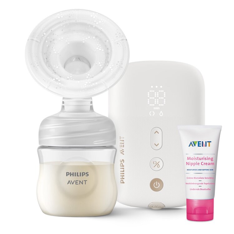 Philips AVENT Odsávačka mateřského mléka elektr. Premium dobíjecí SCF396/11+Krém na bradavky 30 ml Philips Avent