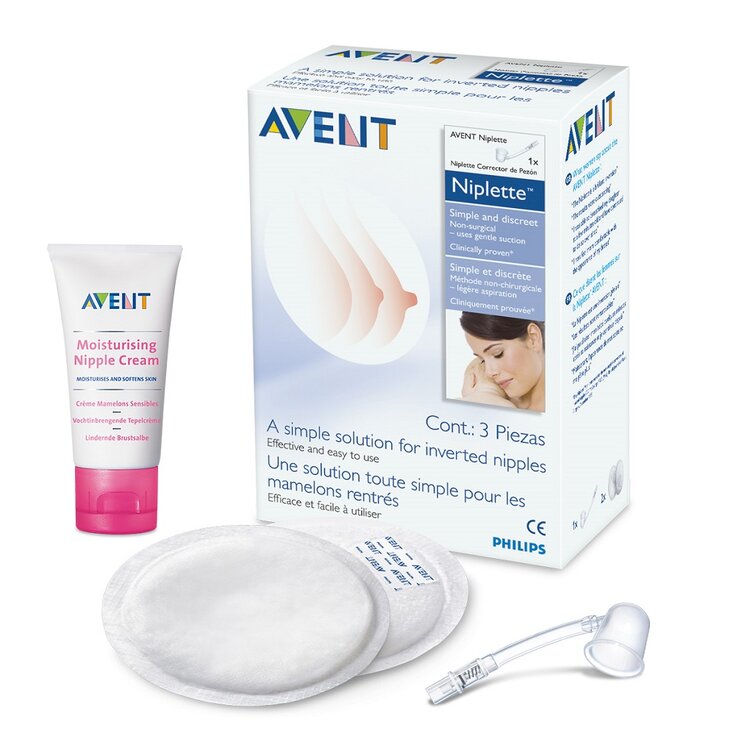 Philips AVENT Niplette systém na vpáčené bradavky + Krém na bradavky 30 ml Philips Avent