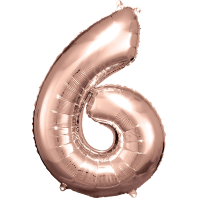 Balónek foliový číslo 88 cm 6 rose gold ALBI ALBI