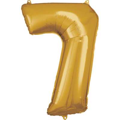 Balónek fóliový 88 cm číslo 07 zlatý ALBI ALBI