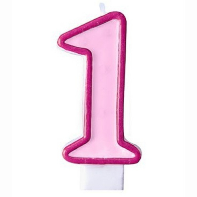 SVÍČKA tm.růžový okraj číslo 1 ALBI ALBI