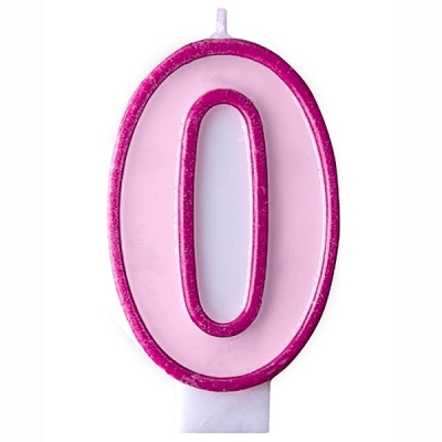 SVÍČKA tm.růžový okraj číslo 0 ALBI ALBI