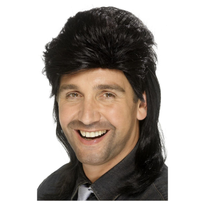 Paruka krátká černá Mullet ALBI ALBI