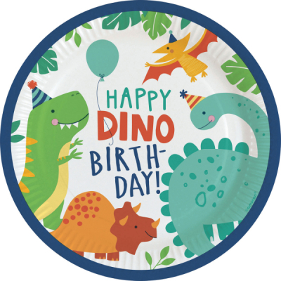 Talíře Happy Birthday Dinosauři 8 ks ALBI ALBI