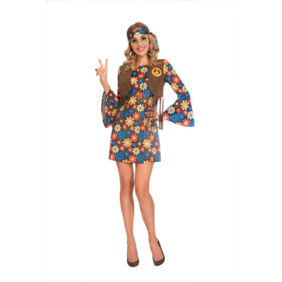 Kostým Hippie šaty s květy vel.L ALBI ALBI