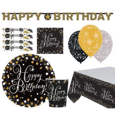 Párty Set UNI Happy Birthday  černá/zlatá/stříbrná 41 ks ALBI ALBI