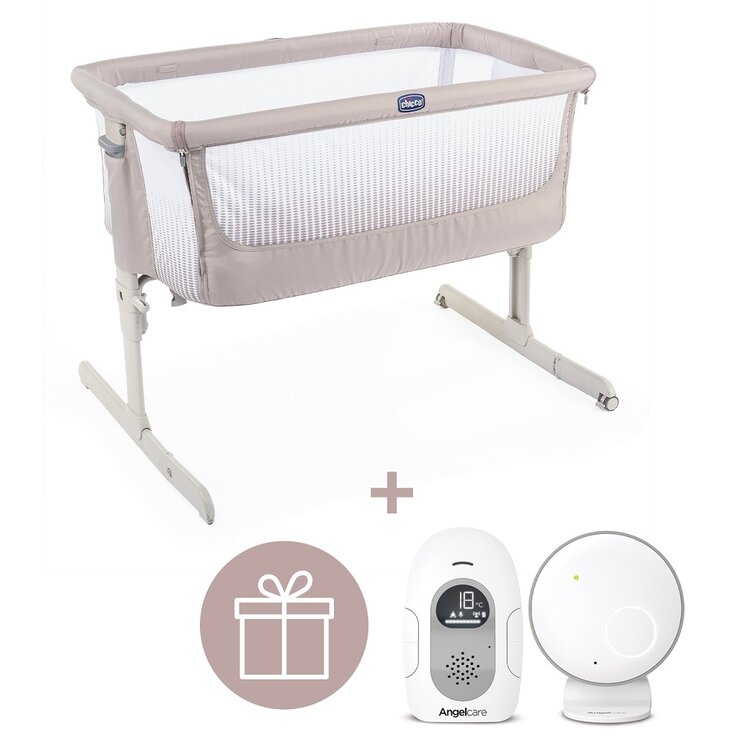 CHICCO Postýlka Next2Me Air - Dark Beige + ANGELCARE AC110 Audio chůvička ZDARMA Chicco