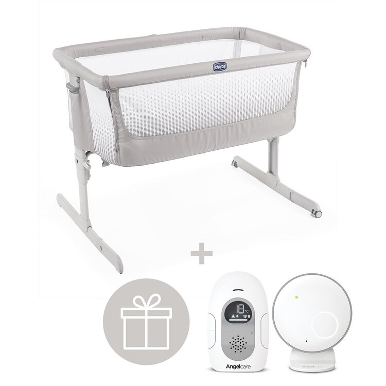 CHICCO Postýlka Next2Me Air - Stone + ANGELCARE AC110 Audio chůvička ZDARMA Chicco