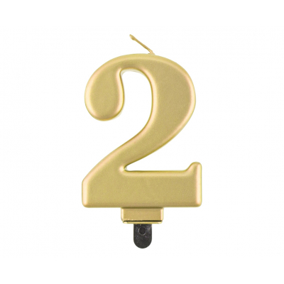Svíčka dortová gold číslo 2 ALBI ALBI