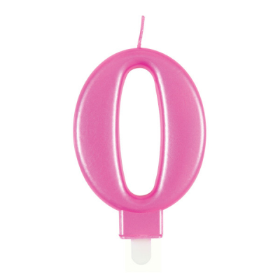 Svíčka dortová růžová číslo 0 ALBI ALBI