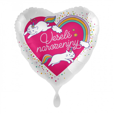 Balónek fóliový Veselé narozeniny kočkorožci ALBI ALBI