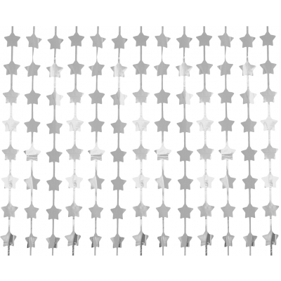 Závěs na dveře hvězdičky stříbrné 100 x 200 cm 1 ks ALBI ALBI