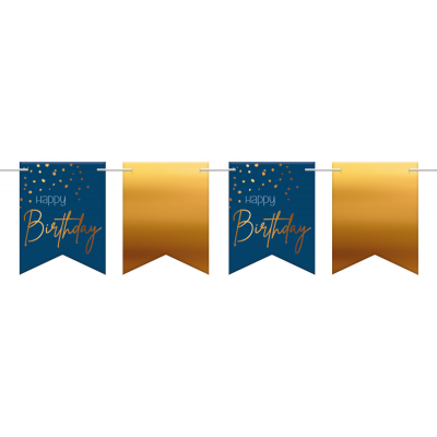 Banner Happy birthday gold a modrá ALBI ALBI