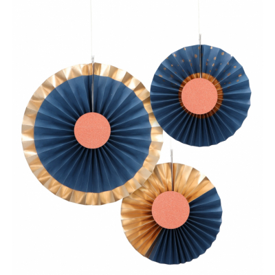 Rozety modré a rose gold 3 ks ALBI ALBI