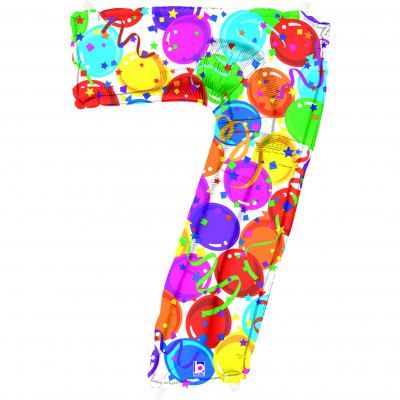 Balónek fóliový 102 cm číslo 07 barevný ALBI ALBI