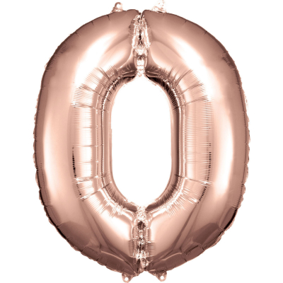 Balónek fóliový 88 cm číslo 0 rose gold ALBI ALBI