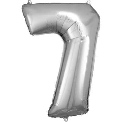 Balónek fóliový 88 cm číslo 07 stříbrný ALBI ALBI