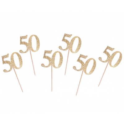 Zápich číslo 50 zlatá 6 ks ALBI ALBI